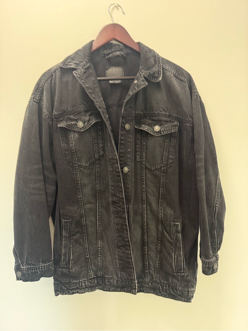 American Eagle Outfitters Washed Black Jean Jacket
